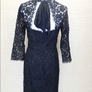 J. Crew black cocktail lace dress. 3/4 sleeves. Size 2.